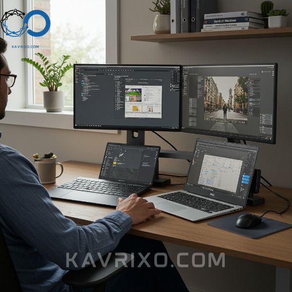 a-dell-latitude-laptop-integrated-into-a-dual-monitor-remote-work-setup-with-a-docking-station