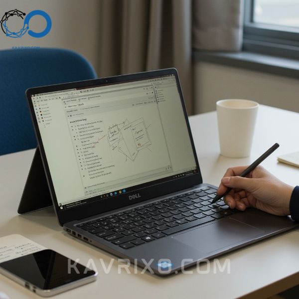 dell-inspiron-14-2-in-1-used-in-tent-mode-for-studying