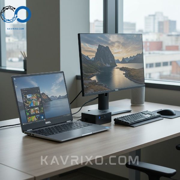 dell-latitude-laptop-seamlessly-integrated-with-a-universal-dell-docking-station