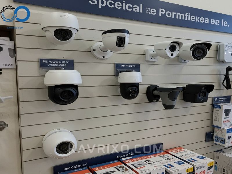 assortment-of-dome-turret-and-bullet-style-security-cameras-for-sale-near-me-in-a-retail-environment