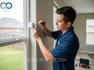 certified-technician-installing-wireless-home-security-systems-okc-components