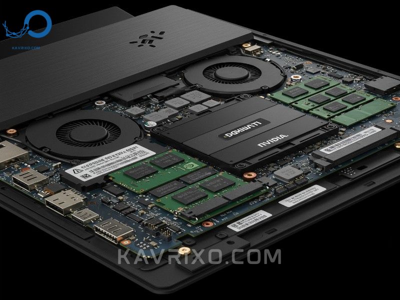 close-up-of-a-laptop-motherboard-showing-the-dedicated-nvidia-mobile-gpu-chip-and-vram