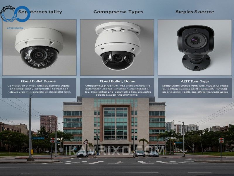 comparison-of-fixed-bullet-dome-and-ptz-camera-types-illustrating-the-physical-options-available-when-selecting-the-best-ip-webcam-for-specific-surveillance-needs
