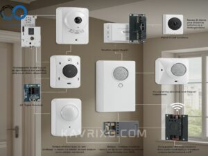 components-diagram-illustrating-wireless-sensors-in-a-battery-operated-burglar-alarm-system-including-motion-and-contact-detectors
