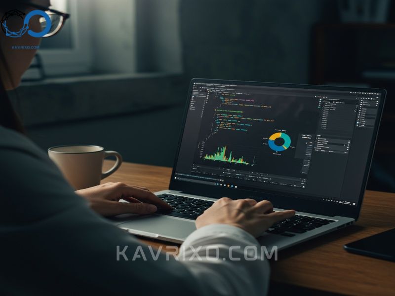 data-scientist-viewing-python-code-and-data-visualizations-on-a-laptop