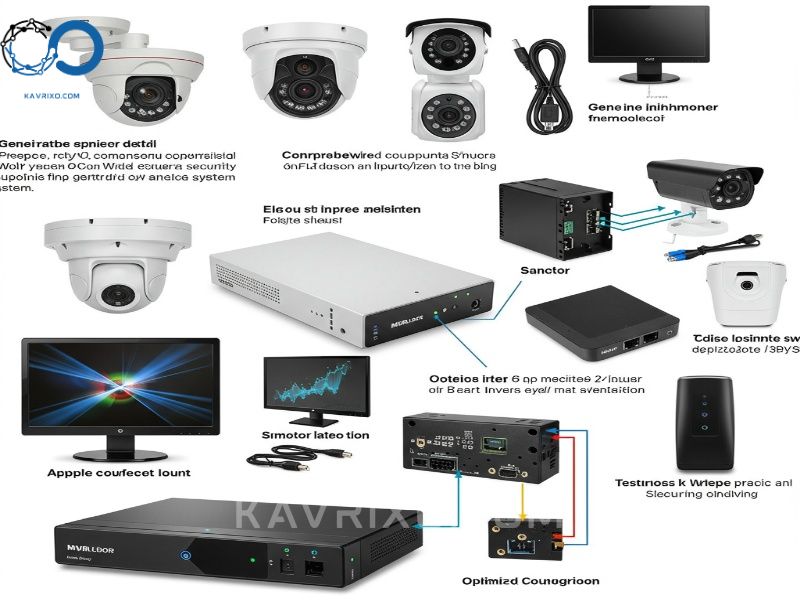 diagrama-de-un-sistema-de-camara-de-seguridad-cableado-poe-con-nvr-monitor-y-conexiones-de-red
