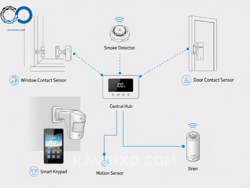 diagrama-esquematico-de-un-sistema-de-alarma-de-seguridad-domestico-moderno-con-panel-de-control-central
