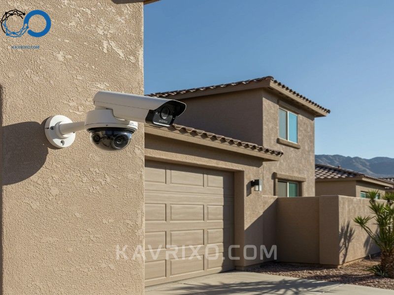durable-outdoor-components-of-a-professional-home-security-system-las-vegas-designed-to-withstand-extreme-desert-heat