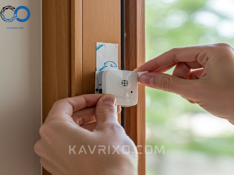 easy-diy-installation-of-a-contact-sensor-for-a-battery-operated-burglar-alarm-system-using-adhesive-backing