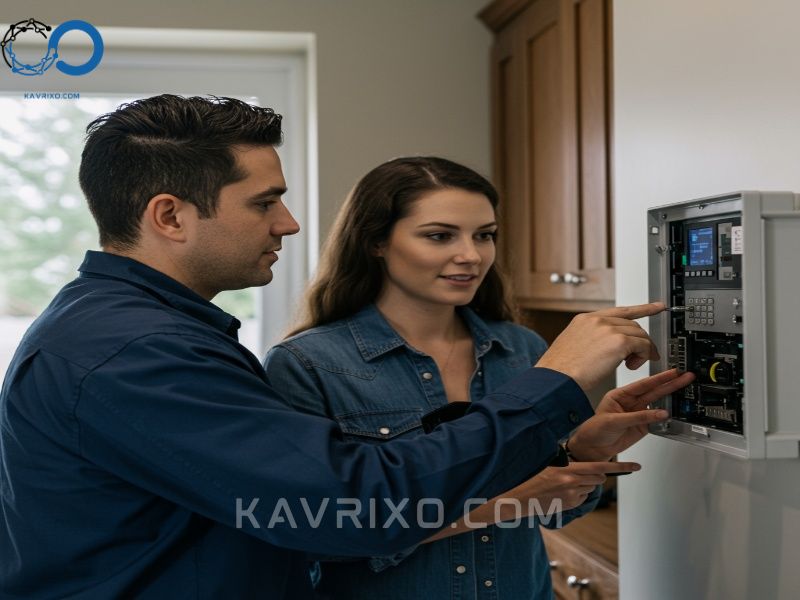 expert-house-alarm-installers-near-me-conducting-routine-maintenance-on-a-professional-home-security-system-control-panel