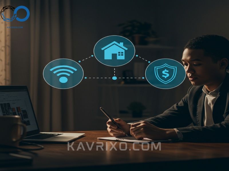 grafico-conceptual-de-paquete-de-internet-y-seguridad-del-hogar-con-iconos-de-wi-fi-escudo-y-ahorro