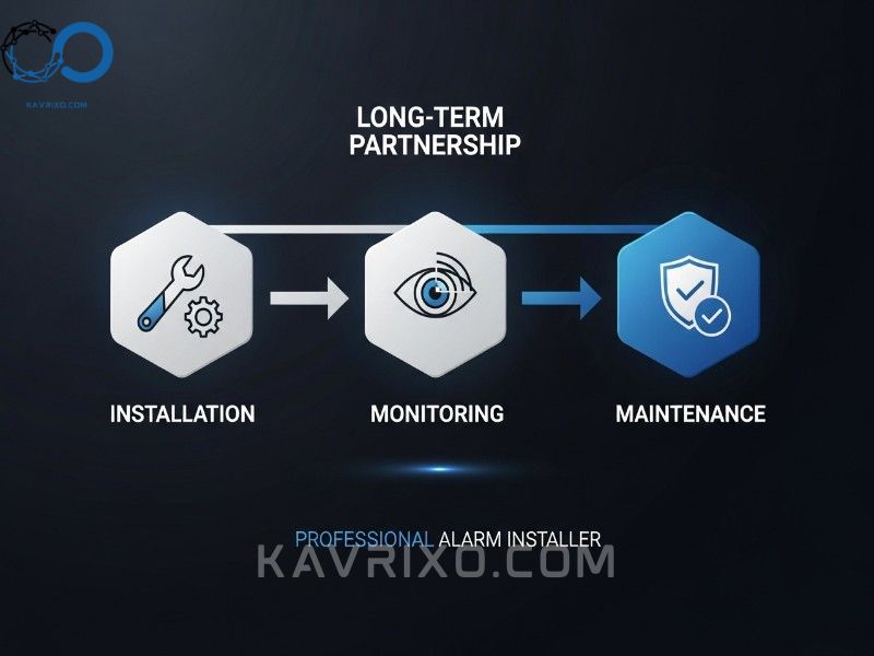 grafico-moderno-de-tres-fases-de-servicio-de-seguridad-instalacion-monitoreo-y-mantenimiento-en-bucle-continuo