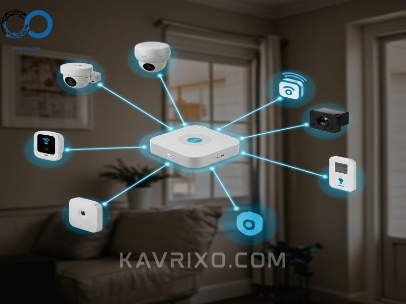 graphical-representation-of-a-future-proof-integrated-smart-security-ecosystem-with-alarm-systems-that-work-with-alexa-and-multiple-z-wavezigbee-devices