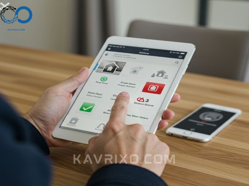 homeowner-checking-the-real-time-status-of-home-security-system-sensors-via-a-mobile-application