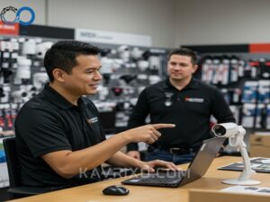 homeowner-consulting-with-a-local-expert-about-professional-installation-for-a-new-security-system-nearby