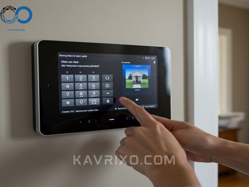 homeowner-using-a-wall-mounted-home-security-touch-screen-for-easy-access-and-system-control