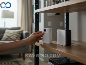 installing-a-renter-friendly-security-system-a-person-performing-diy-setup-of-a-wireless-apartment-alarm-system-hub