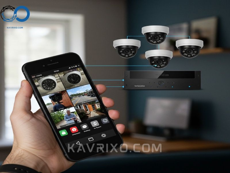 mobile-app-screenshot-showing-a-4-camera-live-feed-from-a-dvr-security-system-with-playback-icons