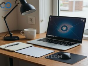 organized-home-office-desk-setup-featuring-a-laptop-mouse-and-notebook