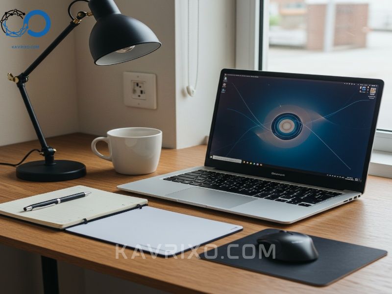 organized-home-office-desk-setup-featuring-a-laptop-mouse-and-notebook
