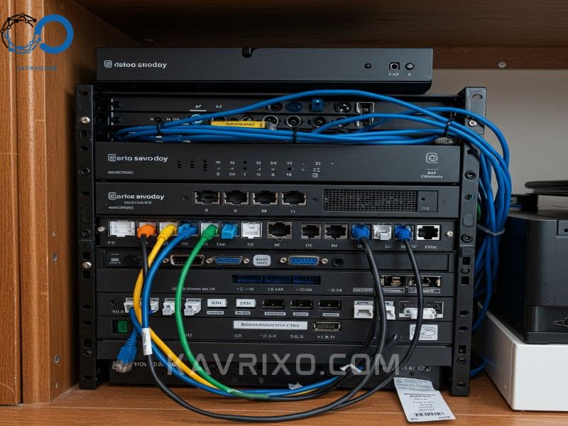 organized-wired-nvrdvr-surveillance-system-hub-with-neatly-connected-ethernet-cables