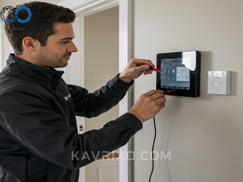professional-installation-of-a-smart-home-security-control-panel-detailing-the-security-system-installation-price-labor-component