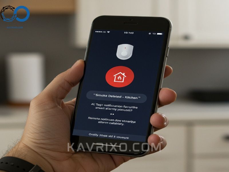 remote-notification-feature-of-a-smart-home-security-fire-alarm-system-on-a-mobile-device