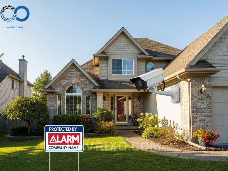 residential-home-secured-by-a-visible-local-burglar-alarm-system-and-surveillance-camera