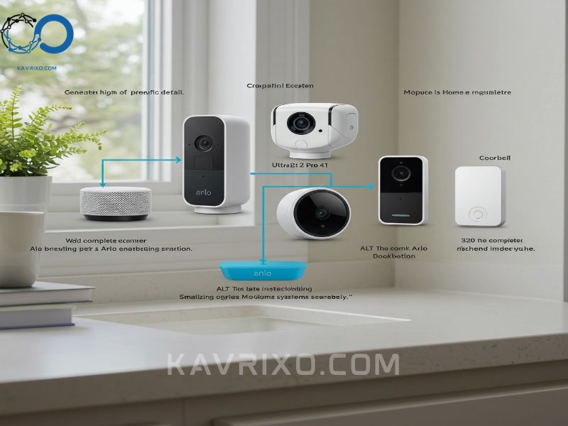 stylized-graphic-of-the-complete-arlo-smart-home-ecosystem-connected-via-wi-fi