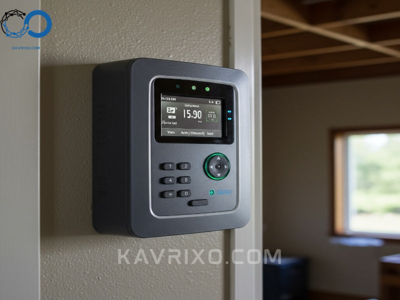 tamper-resistant-control-panel-for-activating-and-managing-a-professional-garage-security-system-and-garage-door-alarm