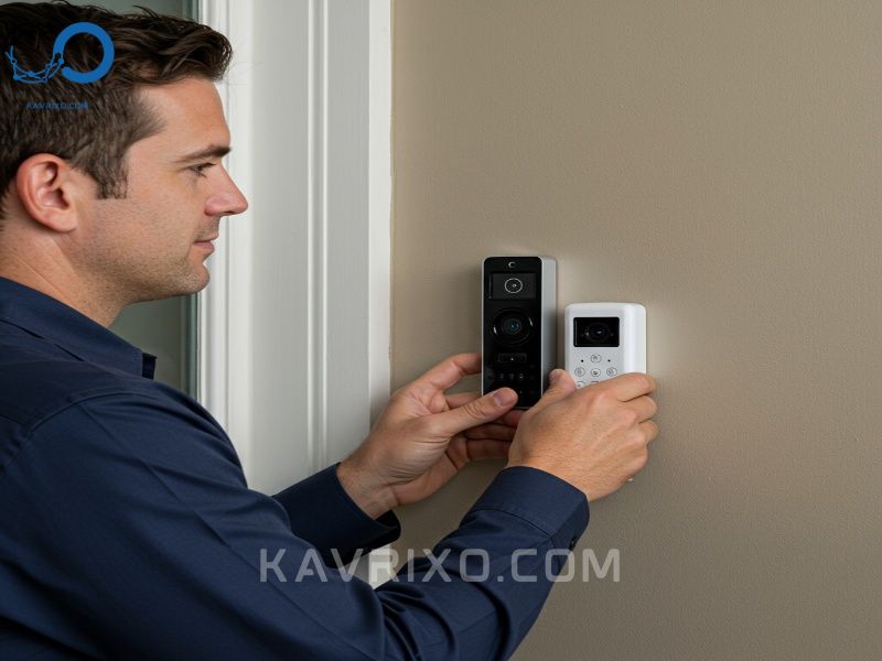 tecnico-instalando-un-timbre-de-video-hd-discreto-en-la-puerta-principal-de-una-casa-suburbana-de-nashville