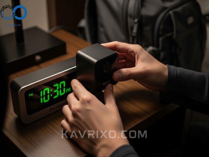 traveler-setting-up-the-best-portable-security-camera-for-travel-on-a-hotel-nightstand