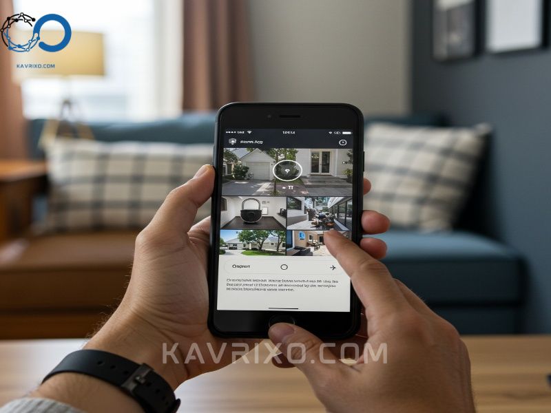 user-interface-demonstrating-interactive-home-security-control-via-a-mobile-app