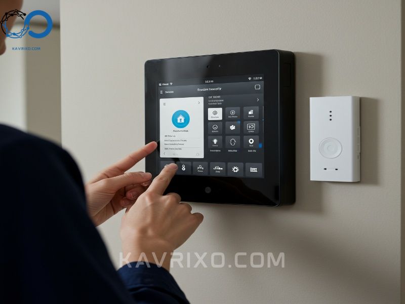 user-interface-of-a-smart-home-alarm-system-panel-controlling-integrated-z-wave-and-zigbee-automation-devices