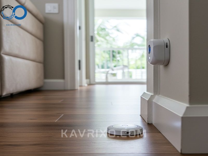 water-leak-detection-sensor-near-a-utility-pipe-in-a-modern-florida-home