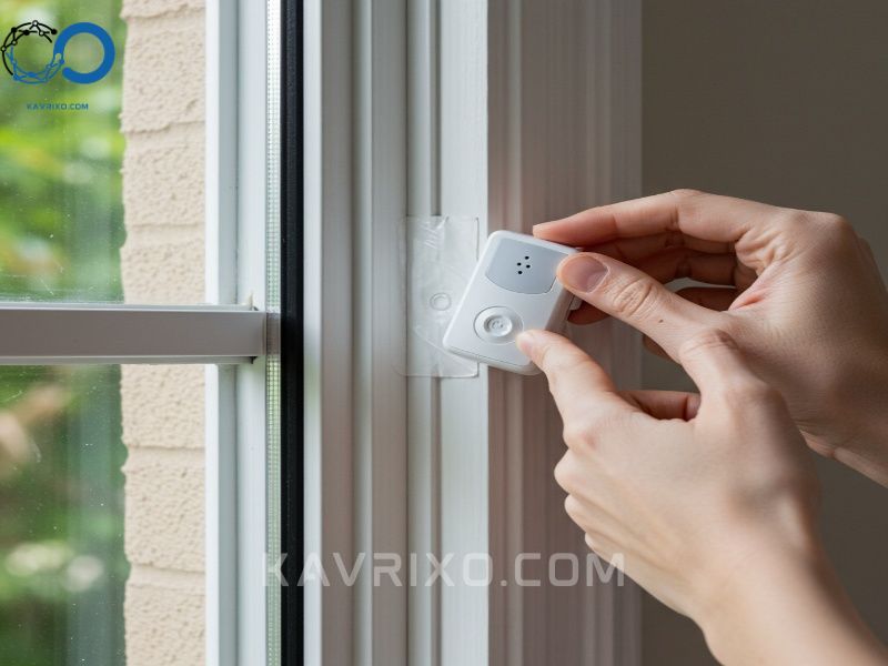 wireless-door-and-window-sensor-installation-a-crucial-component-of-a-renter-friendly-security-system-using-strong-adhesive-for-apartment-security